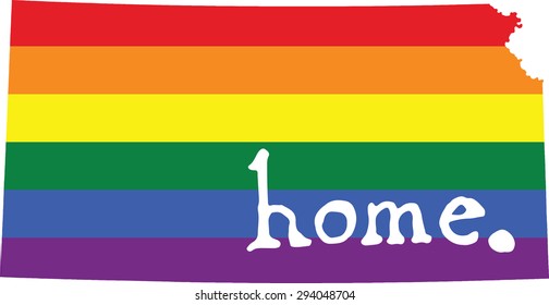 Kansas gay pride vector state sign
