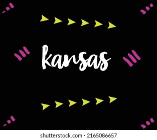 kansas lettering. one of the state of America. vector-eps10.