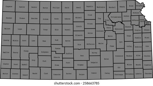 Kansas county map Images, Stock Photos & Vectors | Shutterstock