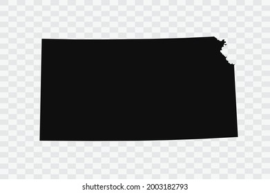 KANSAS map black Color on Backgound 