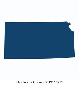 KANSAS map color vector modern. Silhouette map. on white background. 