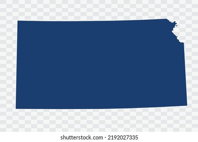 KANSAS Map dark blue Color on White Background quality files Color (043B72) png