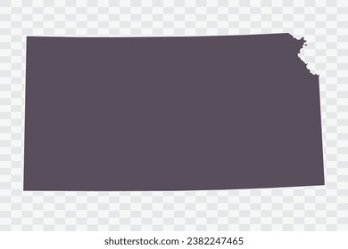 KANSAS Map Graphite Color on White Background quality files Png