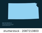 KANSAS map High Detailed on white background. Abstract design vector illustration eps 10