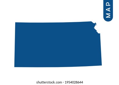 KANSAS map High Detailed on white background. Abstract design vector illustration eps 10