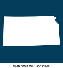 KANSAS map High Detailed on green background. white color . Abstract design vector illustration eps 10