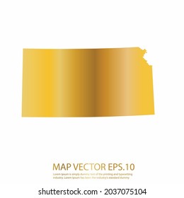 KANSAS map High Detailed on white background. gold gradient color. Abstract design vector illustration eps 10