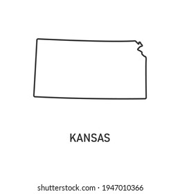 Kansas map icon isolated on white background. Vector illustration.