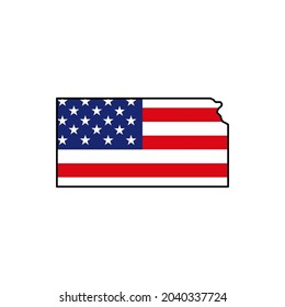Kansas map icon. Kansas icon vector