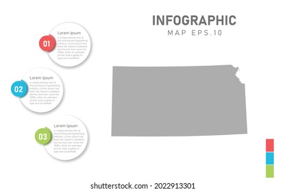 KANSAS map infographic. Global business marketing concept. World transportation infographics data.