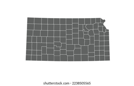 Kansas map isolated on white background.for annual infographics report website layout