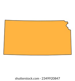 Mapa de Kansas, estados unidos de américa. Icono de concepto plano, ilustración vectorial.