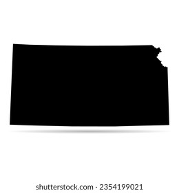 Kansas map shape, united states of america. Flat concept icon symbol vector illustration .