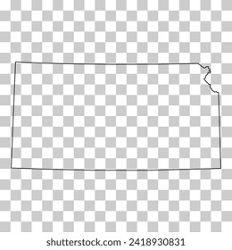 Kansas map shape, united states of america. Flat concept icon symbol vector illustration .
