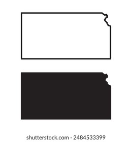 Kansas Map Silhouette Vektorgrafik Design
