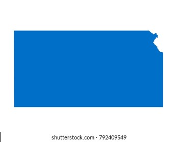 Kansas map Sky Blue Tone vector isolated on white background vector EPS 10