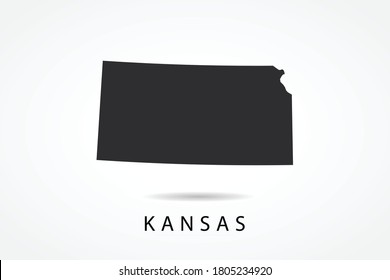 Kansas Map - USA, United States of America map, World Map International vector template isolated on white background - Vector illustration eps 10