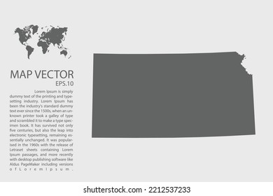 KANSAS map vector, Abstract design vector illustration Eps 10. High Detailed on white background.