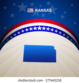 Kansas map vector background