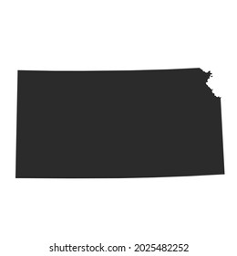 KANSAS-Kartenvektor, dunkle Farbe.einzeln auf transparentem Hintergrund. 