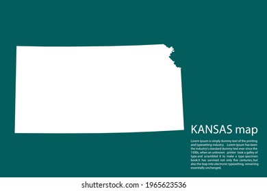 KANSAS map vector, isolated on Green  background