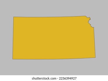 Kansas map vector, Isolated on gray background