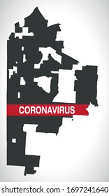 Kansas Missouri city map with Coronavirus warning