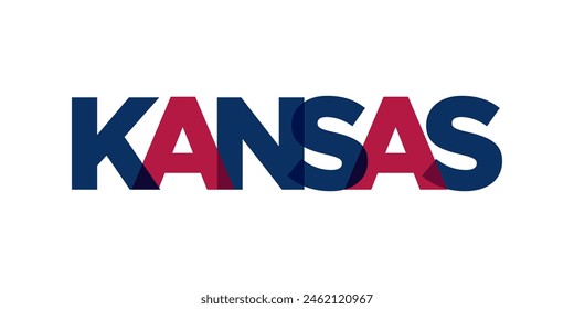 Kansas, Missouri, USA typography slogan design. America logo with graphic city lettering for print and web.