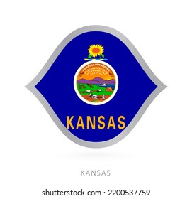 Kansas National Team Flag In Style For International Basketball Competitions. Vector Sign.