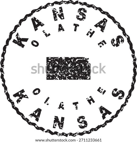 Kansas Olathe Round Seal Map Design