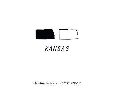 Kansas outline map state shape USA America borders