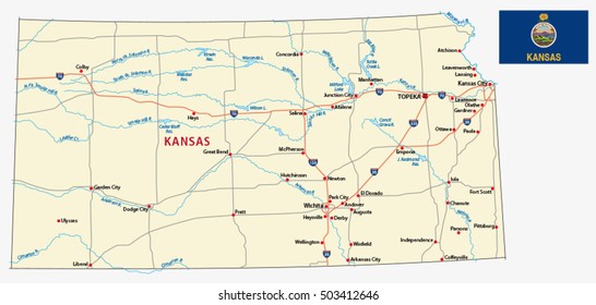 4,099 Kansas road map Images, Stock Photos & Vectors | Shutterstock