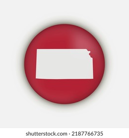 Kansas state circle map with shadow