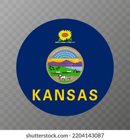 Kansas state flag. Vector illustration.