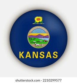 Kansas state flag. Vector illustration.