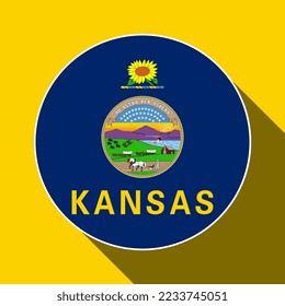 Kansas state flag. Vector illustration.