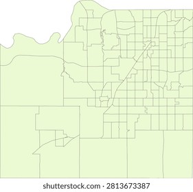Kansas State Johnson County vector Census Tract polygon based on Tiger 2020 Census Data