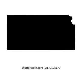 Kansas-Landkarte. US-Landkarte. Kansas Silhouette Symbol. Vektorgrafik
