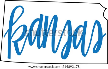 Kansas State Outline and Hand-lettering