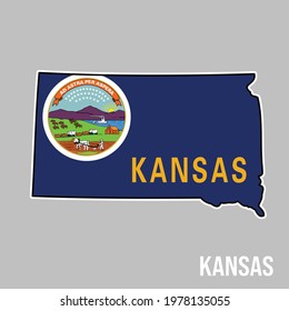 Kansas State Silhouette Flag Stock Vector (Royalty Free) 1978135055 ...