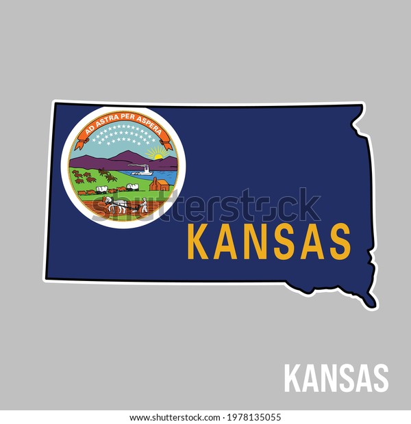 Kansas State Silhouette Flag Stock Vector (Royalty Free) 1978135055 ...