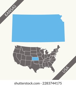 kansas state usa map blank