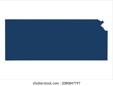 Kansas State of USA map vector illustration on white background
