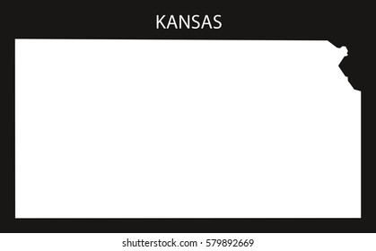 Kansas USA Map black inverted silhouette