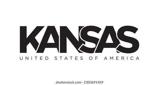 Kansas, USA typography slogan design. America logo with graphic city lettering for print and web products.