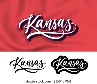 Kansas, vector hand lettering design. Modern typography design.