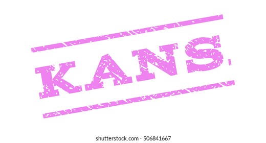 Kansas watermark stamp. Text caption between parallel lines with grunge design style. Rubber seal stamp with unclean texture. Vector violet color ink imprint on a white background.
