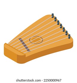 Kantele gusli icon isometric vector. Music instrument. Folk violin