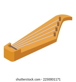 Kantele icon isometric vector. Music instrument. Folk kannel