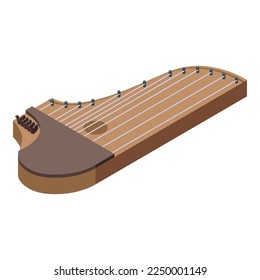 Kantele lute icon isometric vector. Folk music. Acoustic guitar